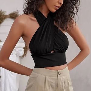 Black ribbed SHEIN top